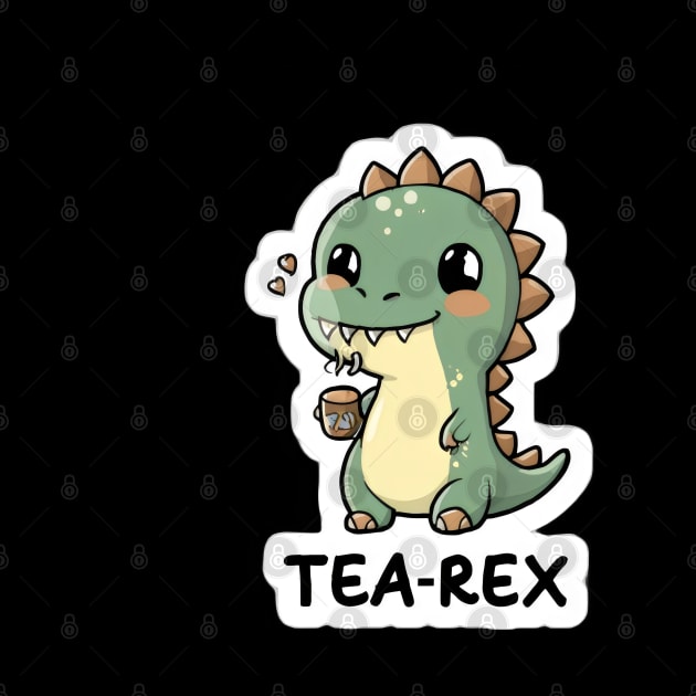 Tea rex having tea by Spaceboyishere