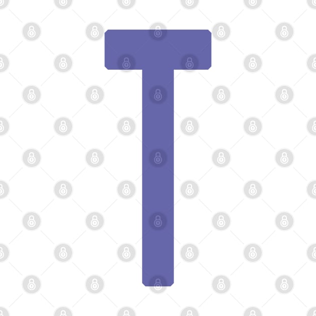 Letter T in Very Peri Periwinkle by ellenhenryart