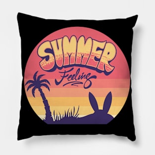 Summer Retro Vintage Art Pillow