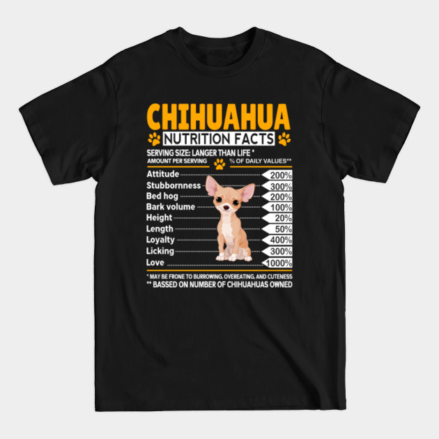 Chihuahua Pet T Shirt - Weiner Dog Nutrition Facts Shirt - Funny Pet Dog Cat Lovers Day Great Idea - T-Shirt Chihuahua Pet T Shirt - Weiner Dog Nutrition Facts Shirt - Funny Pet Dog Cat Lovers Day Great Idea - T-Shirt