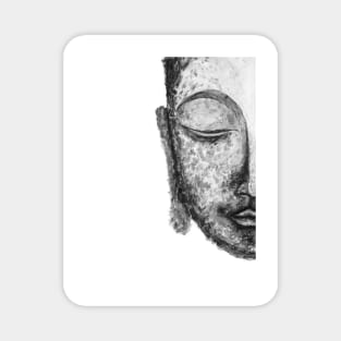 Black white Buddha painting Magnet