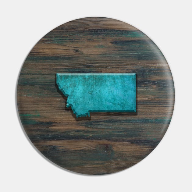 Montana State Shape Teal Pin by Jared S Davies