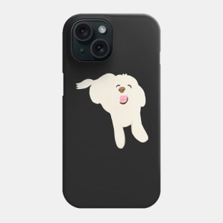 Smiling White Fluffy Maltipoo Dog Phone Case