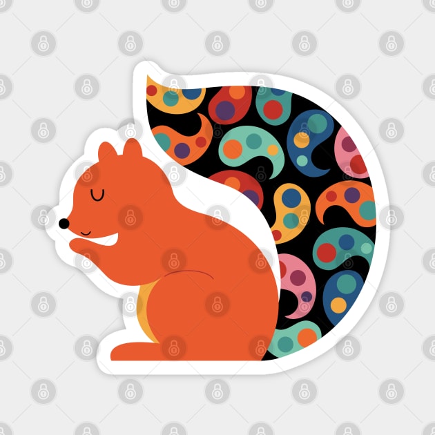 Paisley Squirrel Magnet by AndyWestface