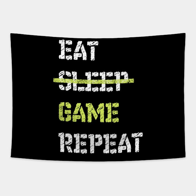 Eat Sleep Game Repeat Gamer Tapestry by TriHarder12