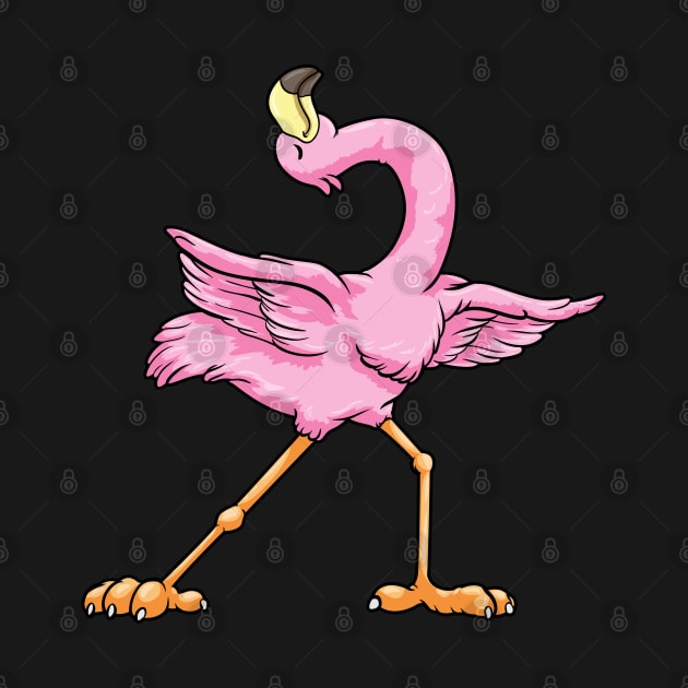 Funny flamingo is doing yoga by Markus Schnabel