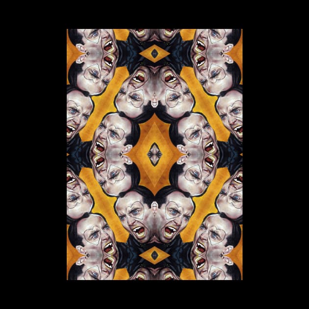 Nicolas Cage Freak Mirror Mandala | Acid bath Nicolas Cage Kaleidoscope Mirror Pop ARt | Nicolas Cage Portrait by Tiger Picasso