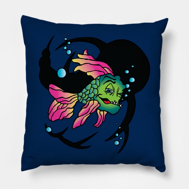 Dready Fish Teeth Shirts Pillow by CreaturePop