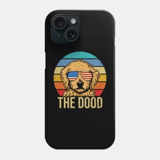 Vintage Goldendoodle The Dood American Flag Glasses Phone Case