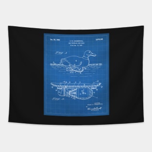 Duck Decoy Patent - Hunter Outdoors Hunting Art - Blueprint Tapestry