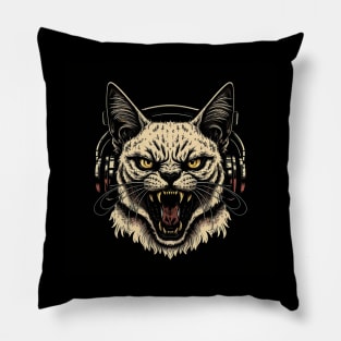 Death Metal Cat Pillow