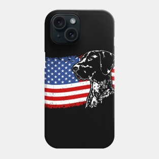 German Shorthaired Pointer Mom Dad American Flag patriotic dog Phone Case