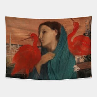 Young Woman with Ibis by Edgar Degas Tapestry