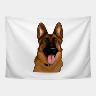 Cute German Shepherd Drawing Tapestry