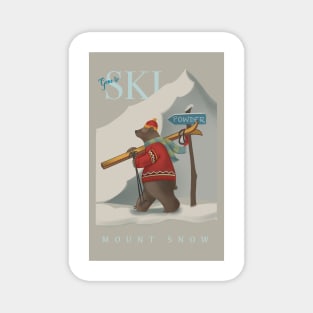 Mount snow ski bear Magnet