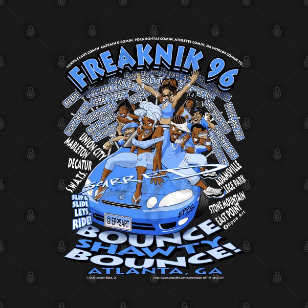 Freaknik 1996 Bounce Shawty Bounce! Carolina Blue Colorway by Epps Art