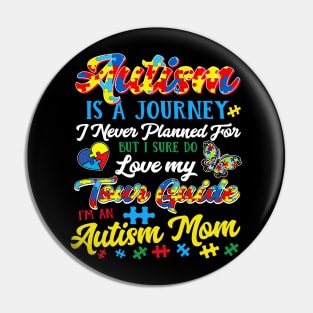 Autism Mom - A Journey I Never Planned , Puzzle Piece Heart Pin