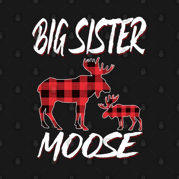 Red Plaid Big Sister Moose Matching Family Pajama Christmas Gift by intelus