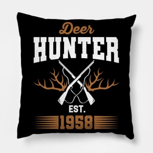 Gifts for 63 Year Old Deer Hunter 1958 Hunting 63th Birthday Gift Ideas Pillow