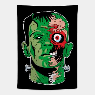 Green Zombie Undead Frankenstein Monster Comic Book Style Tapestry