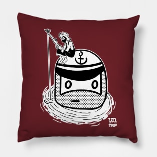 Fishing Ninja - B&W Pillow