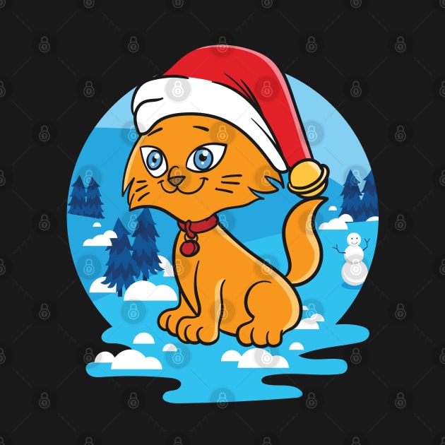 Christmas Cat Santa Hat Winter Gift by aneisha