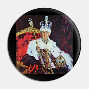 King Charles III Crowning Portrait Painting 698 Pin