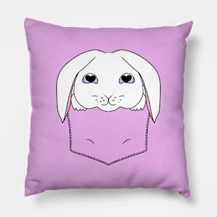 Cute White Rabbit in the Pocket Pillow