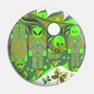 green alien brick soccer team ecopop Pin