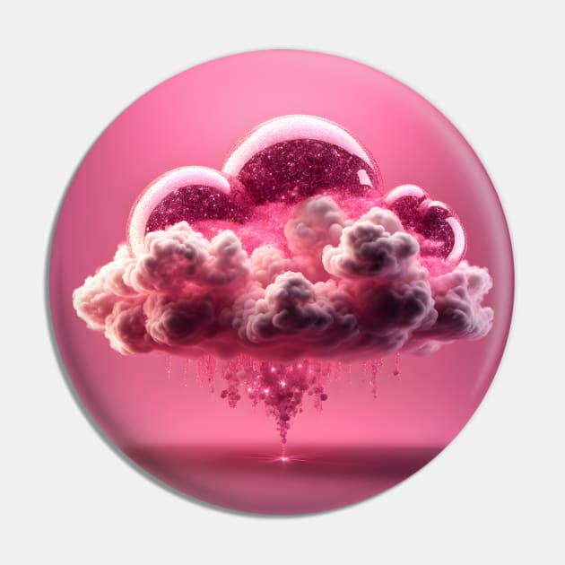 Pink Glitter Bubble Cloud Pin by PurplePeacock