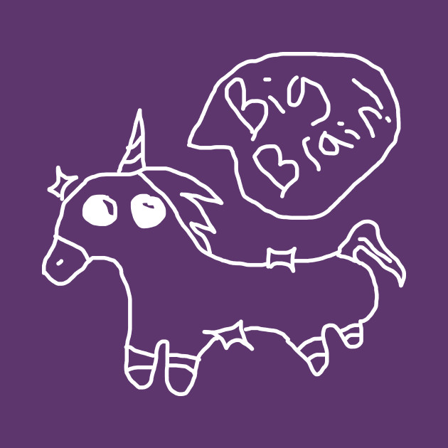 Big brain unicorn (white) by Axele's super-cool-store