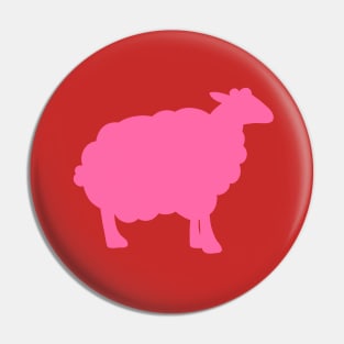 Sheep Silhouette Pattern in Pink Pin