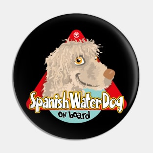 Spanish Water Dog On Board - Cream Pin