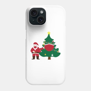 Funny Christmas 2020 Santa and decorated tree Phone Case