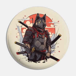 samurai dog Pin