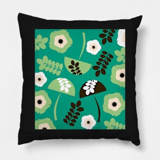 Mushrooms and flowers Pillow