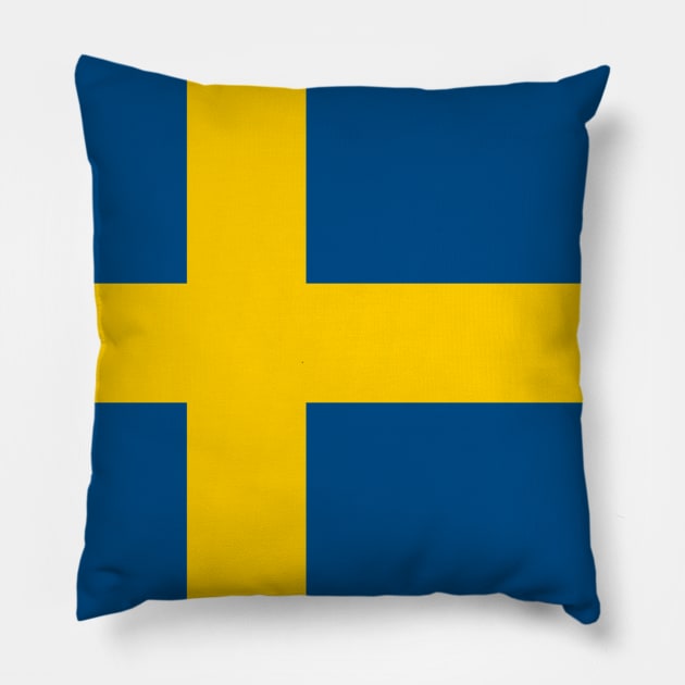 Swedish Flag in its Official Colors Pillow by tiokvadrat