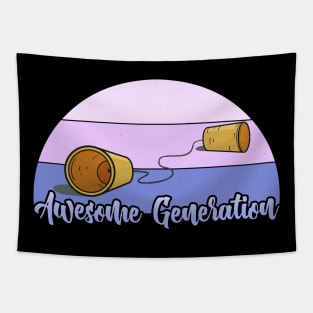 Awesome Tin Can Telephone Generation Tapestry