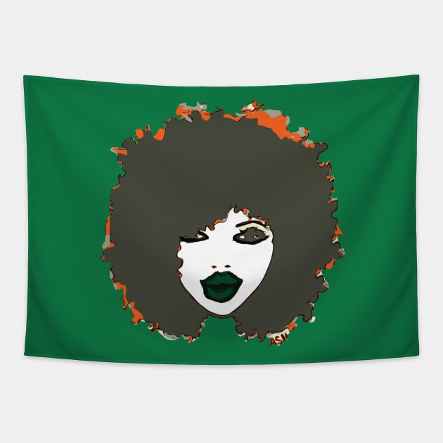 Afro Cute Natural Hair Tapestry by EllenDaisyShop