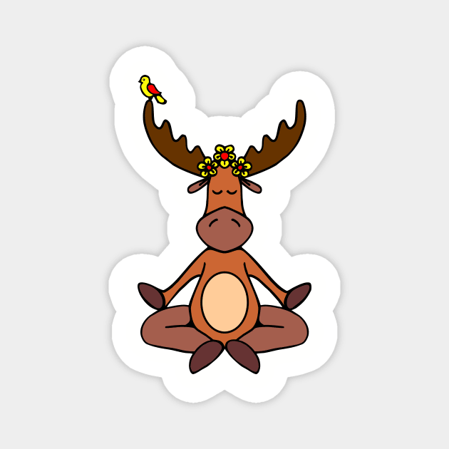 Meditating moose Magnet by InspiredbySunflowers