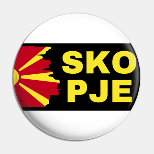 Skopje City with North Macedonia  Flag Design Pin