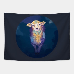 Sheep Portrait - Abstract Animal Painting Tapestry