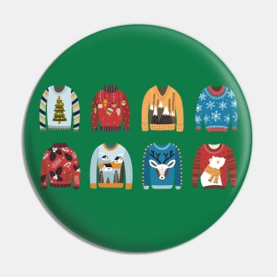 Christmas Sweater Lineup Pin