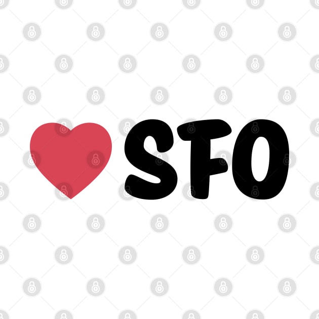 SFO (San Francisco Airport) Heart Script by modeoftravel