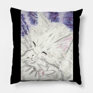 Mother and baby cat art Pillow