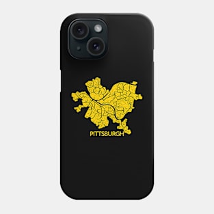 Pittsburgh Neighborhoods Map Simple Distressed Phone Case