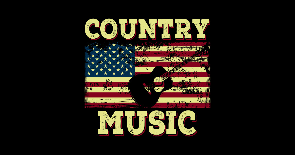 Country Music Retro Vintage Guitar American Flag Country Music Retro