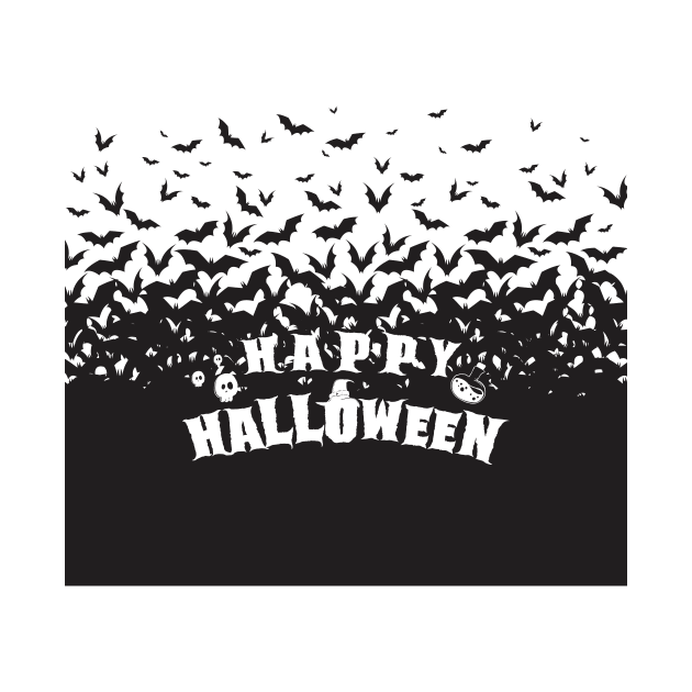 Happy Halloween Bats by Monosshop