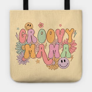 Groovy Mama Retro 70s Funky Hippie Mothers Day Tote