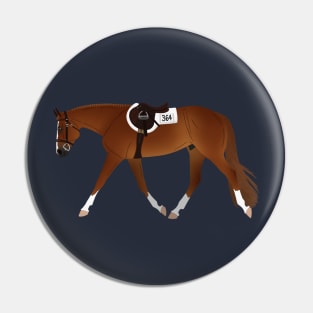 Chestnut Hunter Horse - Equine Rampaige Pin